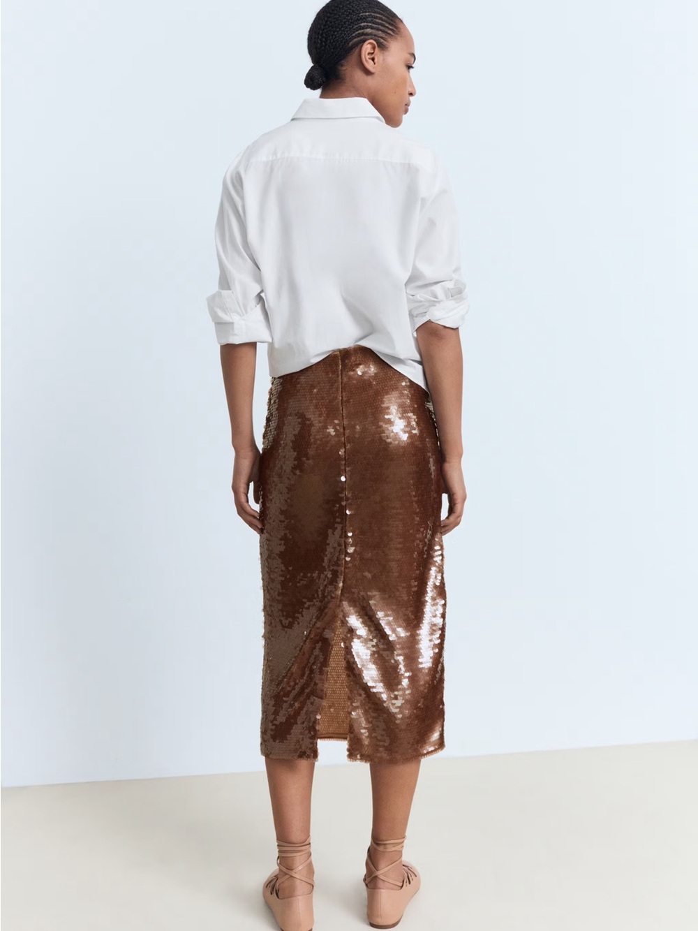 NWT (size 8) MANGO SEQUINNED MIDI-SKIRT - Picture 3 of 10